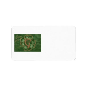 Étiquette Harpe d'Erin Four Leaf Clover Green