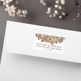 Étiquette Harver Berry Wreath Adresse de retour