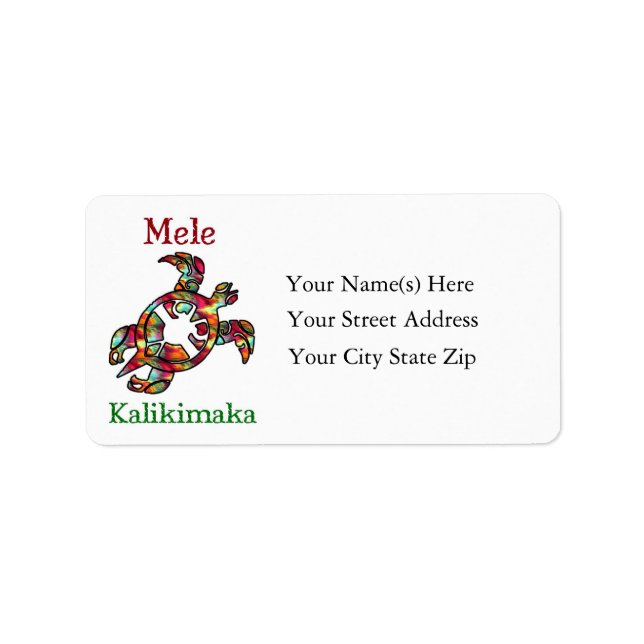 Étiquette Hawaiian Mele Kalikimaka Adresse de retour de Noël (Devant)