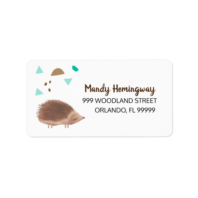 Étiquette Hedgehog en bois lunaire Adresse de l'illustration (Devant)