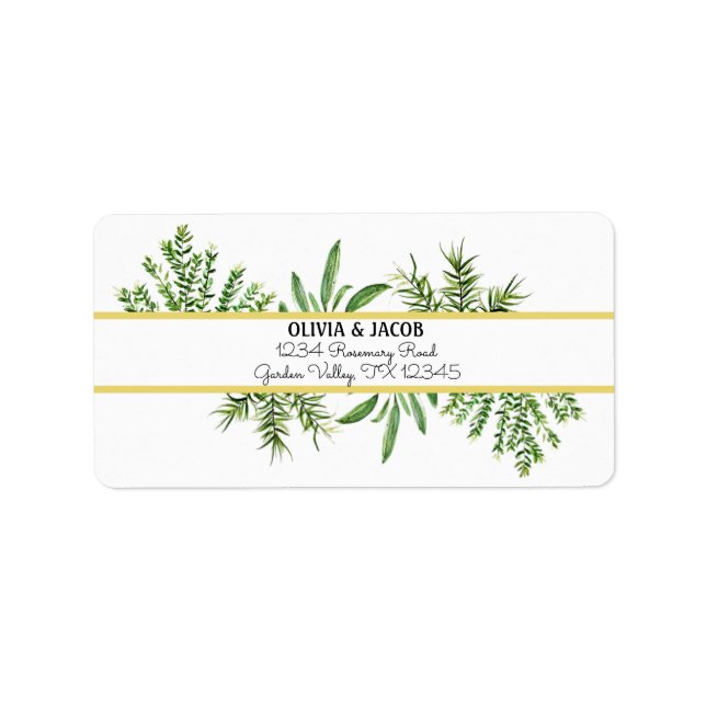 Étiquette Herbes Rosemary Thyme Botanique Verdure (Devant)