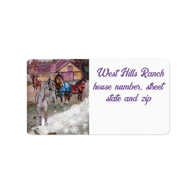 Étiquette hiver au ranch west hills (Devant)