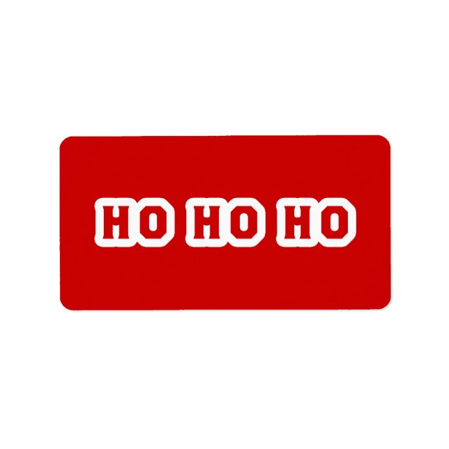Étiquette Ho Ho Ho (Santa Claus Says) Red Background (Devant)