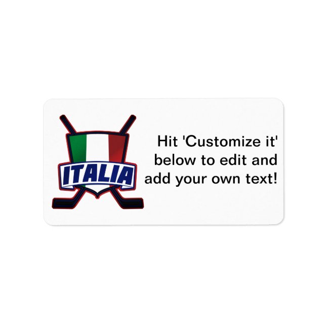 Étiquette Hockey su Ghiaccio de l'Italie (Devant)