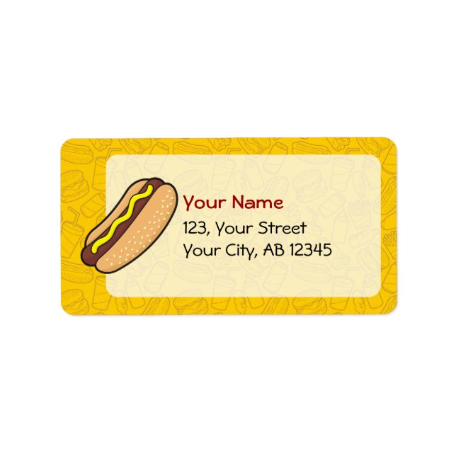 Étiquette Hot dog (Devant)