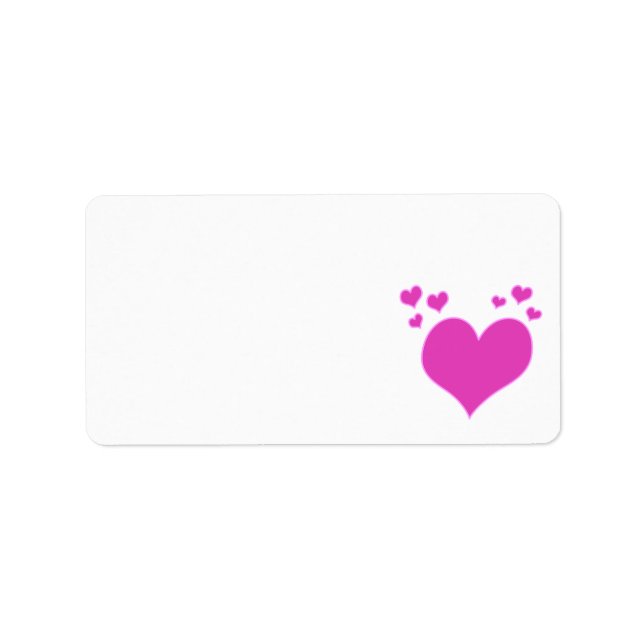 Étiquette Hot Pink Hearts Valentine's Day Mariage etc (Devant)
