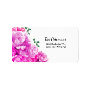 Étiquette Hot Pink Peony Swag  Address Label