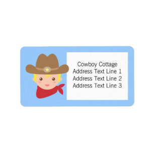 Étiquette Howdy, mignon cowboy pour petits garçons