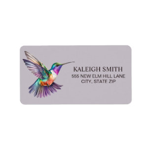 Étiquette Hummingbird Purple Nature Adresse