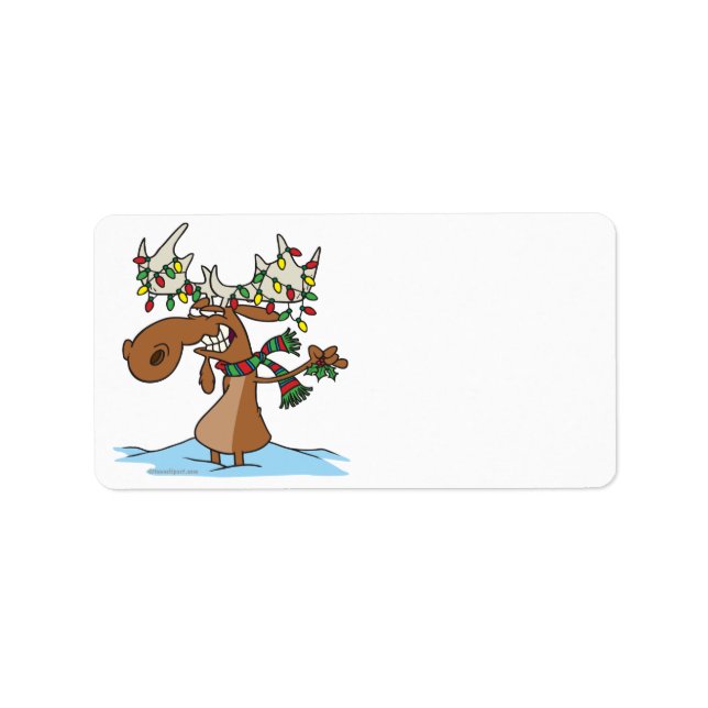 Étiquette humoriste humoristique de noël moose (Devant)
