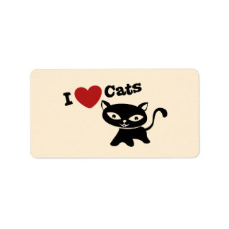 Étiquette I Love Cat