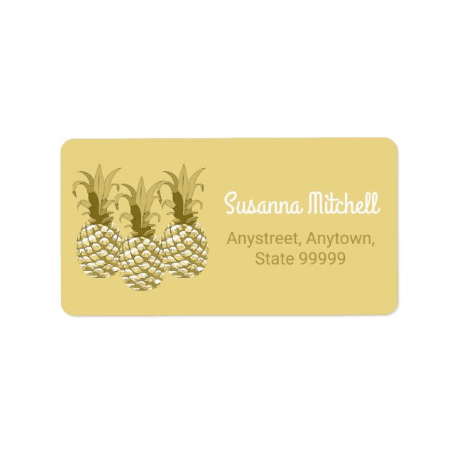Étiquette ID de ligne Gold de l'ananas239 (Devant)