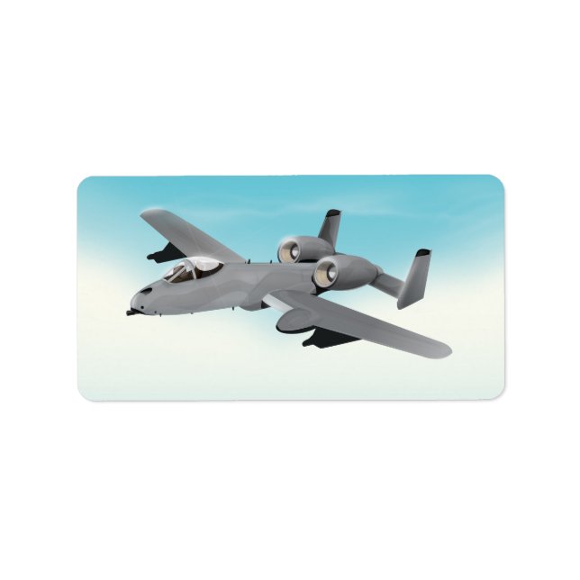 Étiquette Illustration d'avion militaire A10 (Devant)