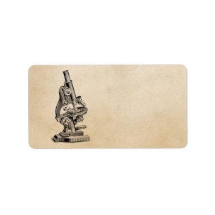 Étiquette Illustration vintage rétro Steampunk de microscop