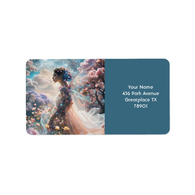 Étiquette Imaginaire Fleurs de Jardin de fille mignonnes (Devant)