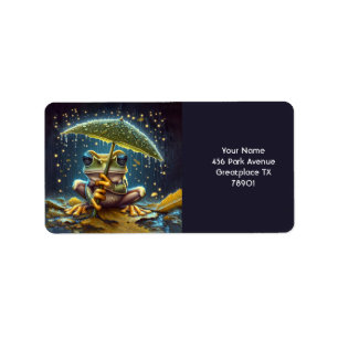 Étiquette Imaginaire Mignonne Parapluie Frog Pluie