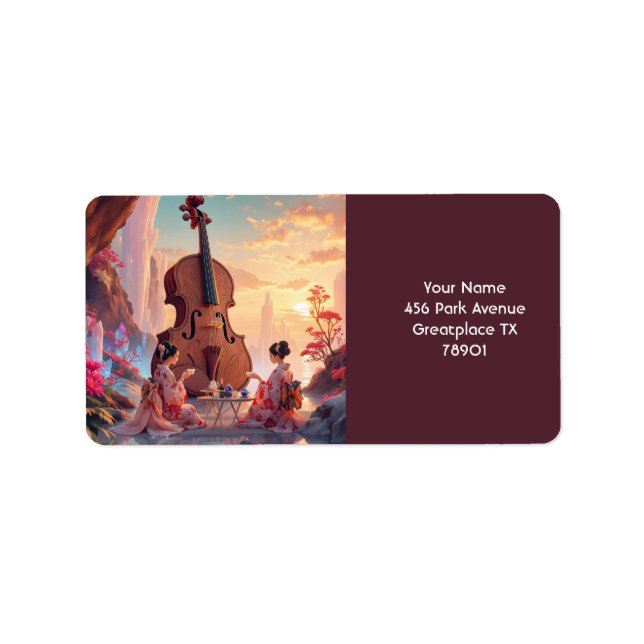 Étiquette Imaginaire Violon mignon Filles Thé (Devant)