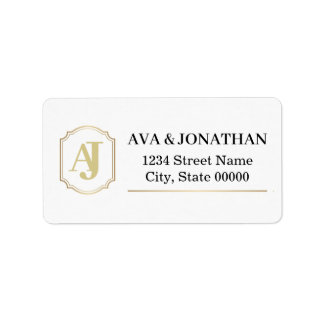 Étiquette Imperial Luxe Monogram Address Label