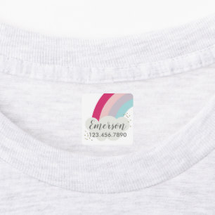 Étiquette imperméable aux enfants arc-en-ciel colo
