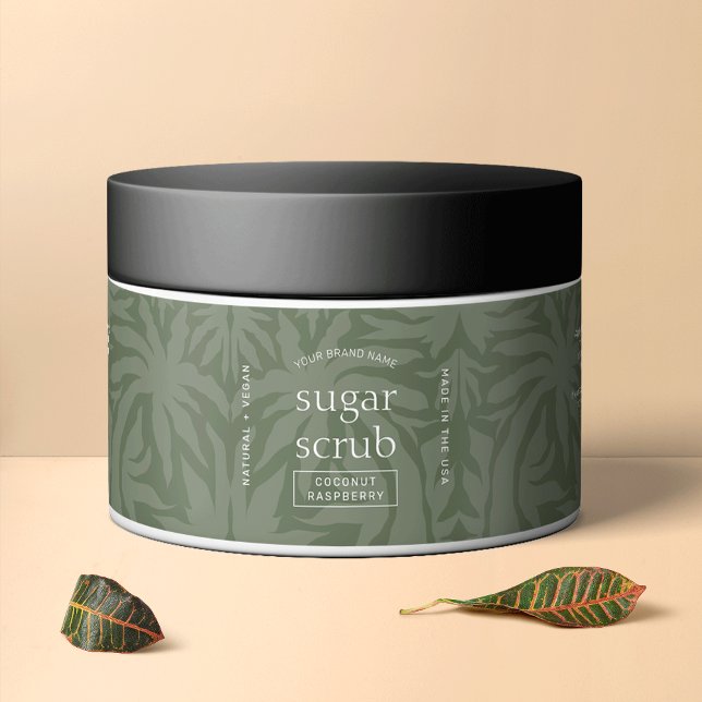 Étiquette imperméable branché Sage Green (Modern sage green cosmetic jar waterproof label with elegant fonts and minimal layout)