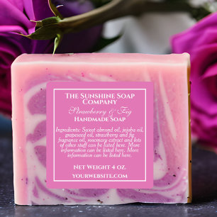 Étiquette imperméable simple rose blanc savon cosm