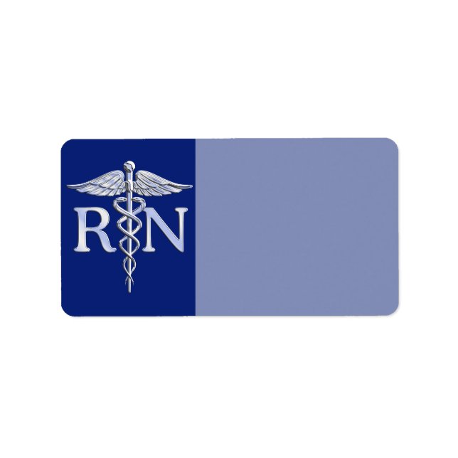 Étiquette Infirmière autorisée RN Caduceus sur Navy Blue (Devant)