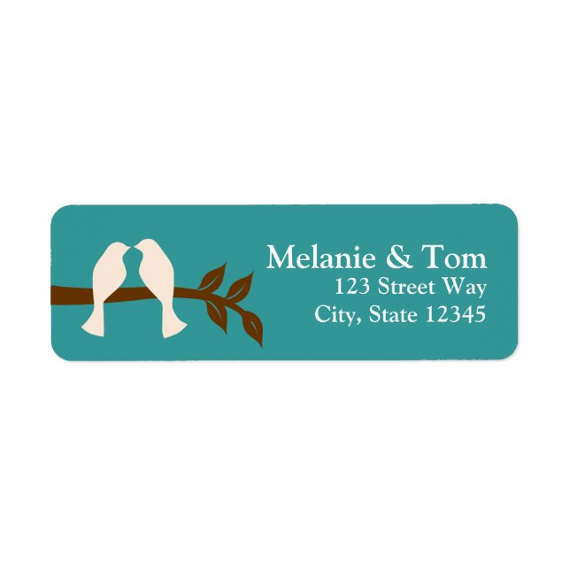 Étiquette Inséparables sur une succursale Adresse  (Devant)