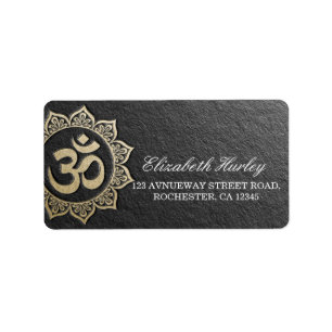 Étiquette Instructeur de méditation YOGA Black & Gold OM Man