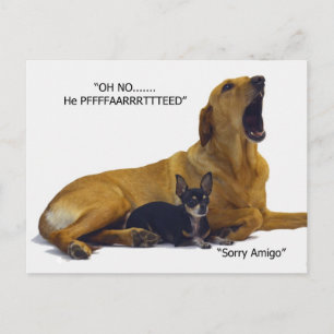 Etiquette is to blame the dog postcard
