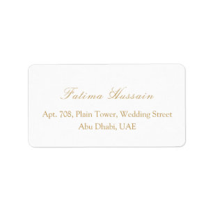 Étiquette Islam Muslim Wedding RSVP Adresse de retour
