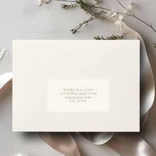Étiquette Ivory Adresse de mariage simple