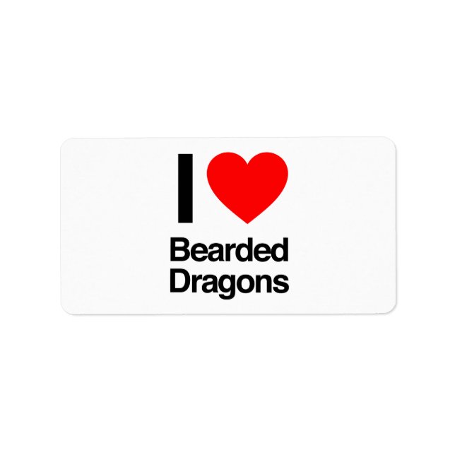Étiquette j'adore les dragons barbus (Devant)