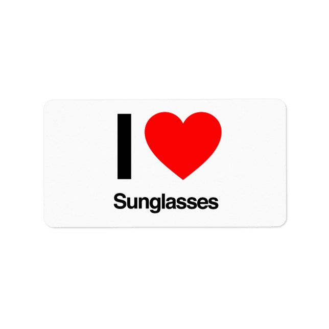 Étiquette j'adore les lunettes de soleil (Devant)