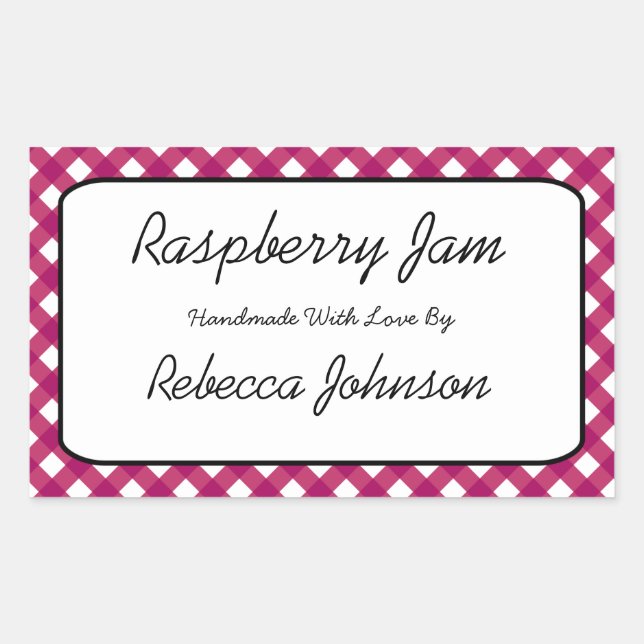 Étiquette Jar personnalisé de framboise Jam (Devant)