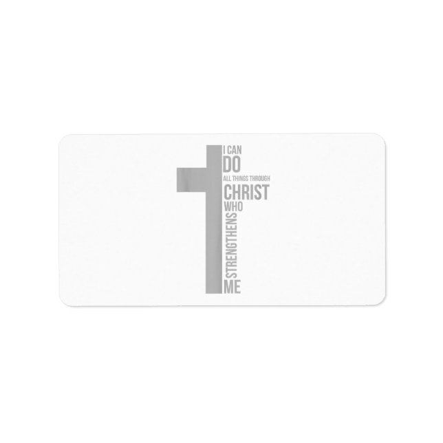 Étiquette Je Peux Faire Tout Par Le Christ Qui Renforce (Devant)