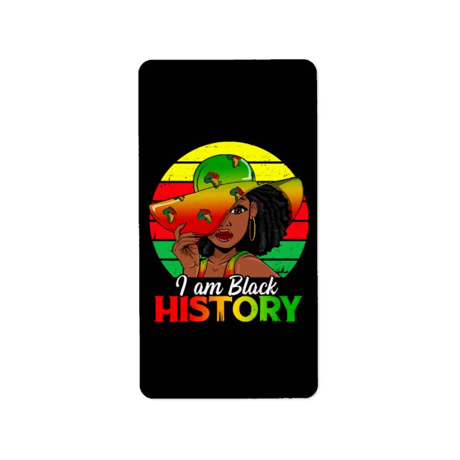 Étiquette Je Suis Noir Histoire Amérique Africaine (Devant)
