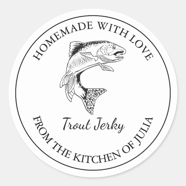 Étiquette Jerky truite maison (Devant)
