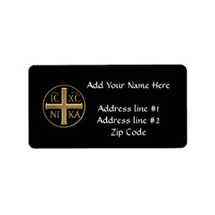 Étiquette Jésus-Christ "à trois dimensions" d'or : Conquiert