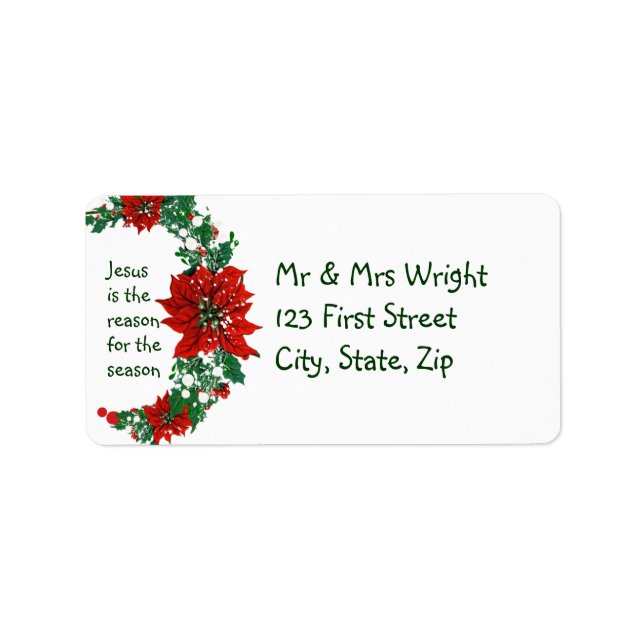 Étiquette Jésus est la raison de la saison Holly Design (Devant)