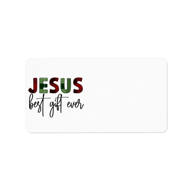 Étiquette Jésus est le meilleur cadeau de Noël chrétien (Devant)