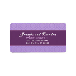 Étiquette Jeu Mariage damassé violet