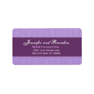 Étiquette Jeu Mariage damassé violet