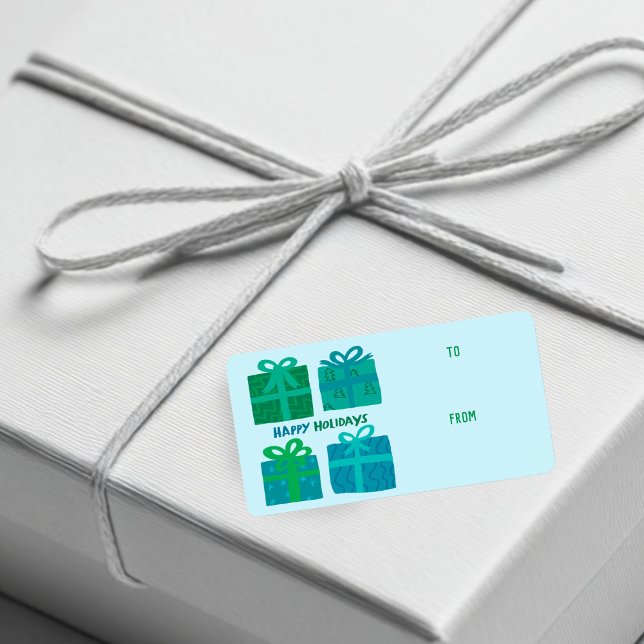 Étiquette JEUX JOURS DE VACANCES Cadeaux Bows Noël PERSONNAL (HAPPY HOLIDAYS Gifts Bows Christmas CUSTOM TO FROM Label Sticker
)