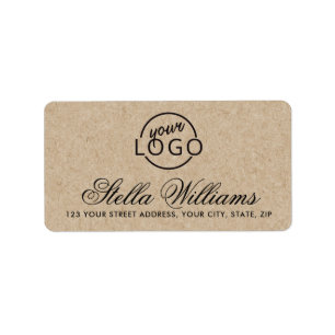 Étiquette Joli logo de script Kraft look retour adresse