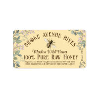 Jolie Abeille Fleur Date Récoltée Miel Jaune