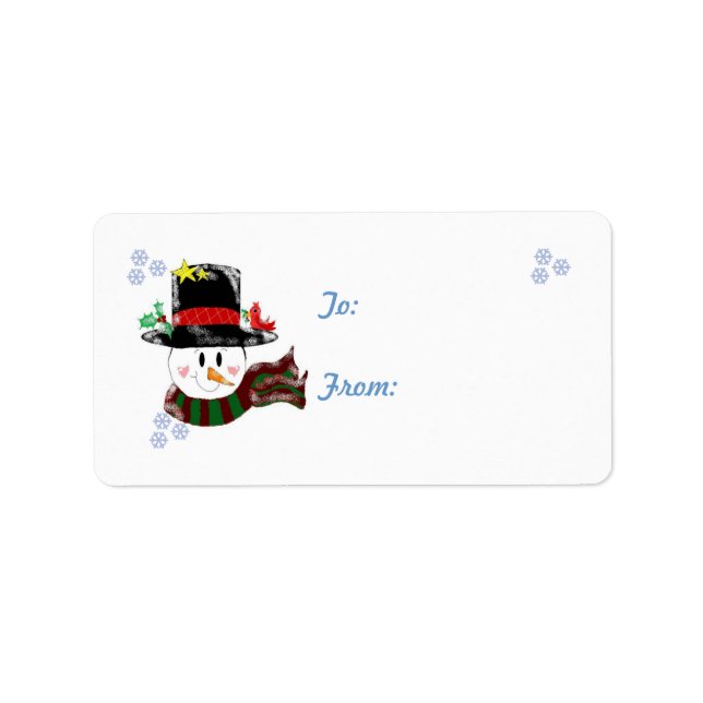 Étiquette Jolly Snowman (Devant)