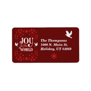 Étiquette Joy to the World Christmas Retourner Adresse Étiqu