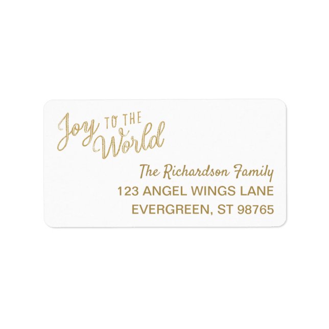 Étiquette Joy to the World Christmas Return Address Label (Devant)