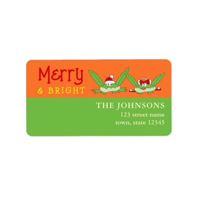 Étiquette Joyeux et lumineux Noël Adresse de retour (Devant)