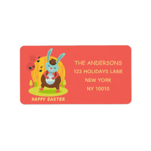 Étiquette Joyeux lapin de Pâques Danser sur mesure